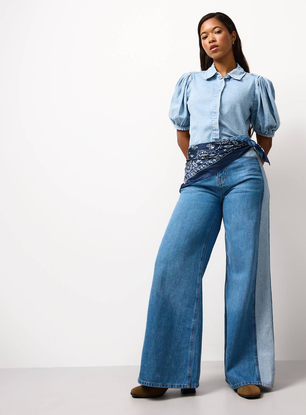Light Blue Denim Volume Sleeve Shirt 22 - Image 2